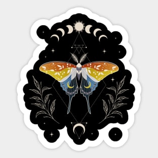 Aroace Luna Moth Cottagecore LGBT Aromantic Asexual Pride Flag Sticker